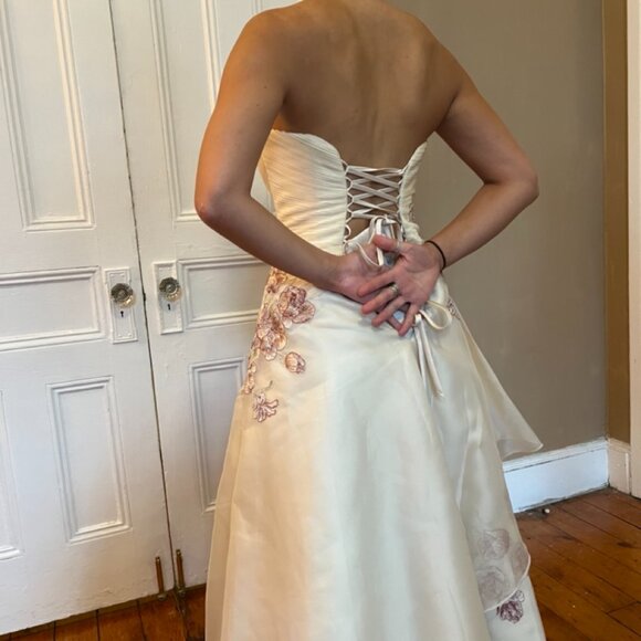 AMAZING SPRING Maggie Sottero Wedding Gown Ivory Strapless dress vintage beaded - Picture 4 of 13